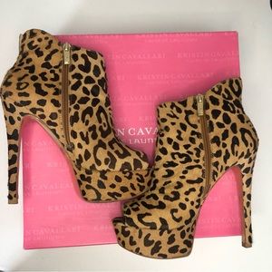 Kristin Cavallari Chinese Laundry Lovely Leopard Tan Heeled Booties
